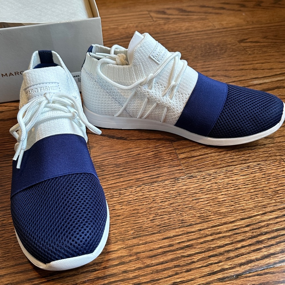 Marc Fisher Sneaker, Blue & White
